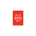 Shop for Shops A5 portrait double sided sign card "up to 25% off" (pack of 5) 148 W x 210 mm H(T7741.1RDWH)