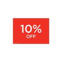 Shop for Shops A4 landscape double sided sign card "10% off" (pack of 5) 297 W x 210 mm H(T6510.1RDWH)