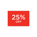 Shop for Shops A4 landscape double sided sign card "25% off" (pack of 5) 297 W x 210 mm H(T6525.1RDWH)