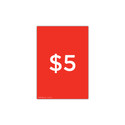 Shop for Shops A4 portrait double sided sign card "$5" (pack of 5) 210 W x 297 mm H(T7405.1RDWH)