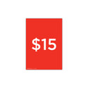 A4 portrait double sided sign card "$15" (pack of 5) (T7415.1RDWH)