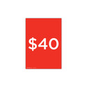 Shop for Shops A4 portrait double sided sign card "$40" (pack of 5) 210 W x 297 mm H(T7440.1RDWH)