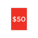 Shop for Shops A4 portrait double sided sign card "$50" (pack of 5) 210 W x 297 mm H(T7450.1RDWH)
