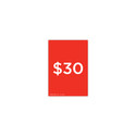 Shop for Shops A5 portrait double sided sign card "$30" (pack of 5) 148 W x 210 mm H(T7630.1RDWH)