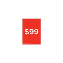 Shop for Shops A5 portrait double sided sign card "$99" (pack of 5) 148 W x 210 mm H(T7699.1RDWH)