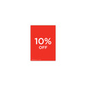 Shop for Shops A5 portrait double sided sign card "10% off" (pack of 5) 148 W x 210 mm H(T7710.1RDWH)