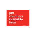 Shop for Shops A5 landscape double sided sign "gift vouchers available" 210 W x 148 mm H(T5127.1RDWH)
