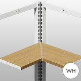 MAXe 30 mm corner shelf set 600 x 600 bay - 300 mm D  593 W x 30 mm Thick(E6336WH)