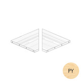 MAXe 30 mm corner shelf set 600 x 600 bay - 500 mm D  593 W x 30 mm Thick(E6356PY)