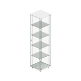 Shop for Shops Budget 4-shelf tower showcase on wheels with lockable door 400 W x 400 D x 1580 mm H(F2950CGWH)