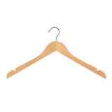 Wooden hanger premium contoured wishbone with notches  440 W x 14 mm Thick(H2628BH)
