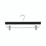 Shop for Shops Wooden hanger premium flat with adjustable clips 380 W x 12 mm Thick(H2629BK)