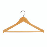 Shop for Shops Wooden hanger slimline flat with notches & rail 440 W x 10 mm Thick(H2640BH)