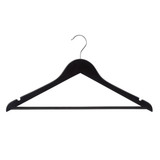 Shop for Shops Wooden hanger slimline flat with notches & rail 440 W x 10 mm Thick(H2640BK)