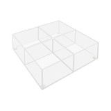 Shop for Shops Acrylic stackable container with 4 compartments 204 L x 204 D x 66 mm H(M3584CA)