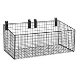 Slatwall mesh basket with low front   586 W X 300 D X 280  mm H(S1643BK)