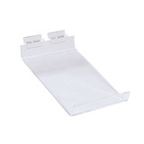 Slatwall acrylic shelf A5 angled  156 W x 220 mm D(S2510CA)