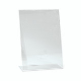Shop for Shops Single sided angled acrylic sign holder A4 Portrait with 100 mm D Base(T2709CA)