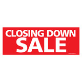 Shop for Shops Outdoor pvc banner with ropes "closing down sale" 2400 W x 865 mm H(T3375RDWH)
