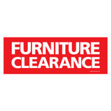 Shop for Shops Outdoor pvc banner with ropes "furniture clearance" 2400 W x 865 mm H(T3381RDWH)