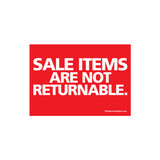 Sign "sale items are not ..." A5 landscape  210 W x 148 mm H(T5122RDWH)