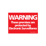Sign "electronic surveillance" A5 landscape  210 W x 148 mm H(T5134RDWH)