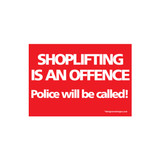 Sign "shoplifting is an ..." A5 landscape  210 W x 148 mm H(T5135RDWH)