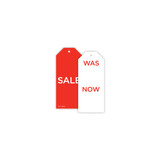 Swing Ticket  "WAS/NOW" Double Sided 40 W x 94mm H(T3631.1RDWH)