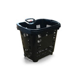 Stackable shopping basket with pull handle and wheels 500 W x 410 D x 600mm H(A3012BK)