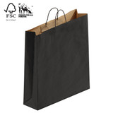 Shop for Shops Kraft paper bag large with handle 450 W x 500 H x 125 mm gusset(A8023.1BK)