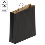 Kraft paper bag large with handle  450 W x 500 H x 125 mm gusset(A8023.1BK)
