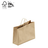Shop for Shops Kraft paper bag boutique small with handle 350 W x 260 H x 110 mm gusset(A8025.1BN)