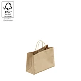 Kraft paper bag boutique extra small with handle  250 W x 180 H x 100 mm gusset(A8026.1BN)