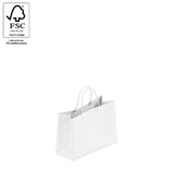 Kraft paper bag boutique extra small with handle  250 W x 180 H x 100 mm gusset(A8026.1WH)
