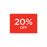 A4 landscape double sided sign card "20% off" (pack of 5) 297 W x 210 mm H(T6520.1RDWH)