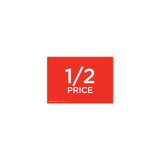 A5 landscape double sided sign card "1/2 price" (pack of 5) 210 W x 148 mm H(T6791.1RDWH)