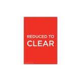 A4 portrait double sided sign card "REDUCED TO CLEAR" (pack of 5) 210 W x 297 mm H(T7549.1RDWH)