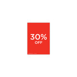 A5 portrait double sided sign card "30% off" (pack of 5) 148 W x 210 mm H(T7730.1RDWH)