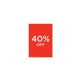 A5 portrait double sided sign card "40% off" (pack of 5) 148 W x 210 mm H(T7740.1RDWH)