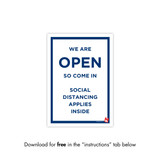 Shop for Shops COVID 19 DOWNLOADABLE POSTER 5 - WE ARE OPEN (COVID5)