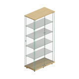 Shop for Shops Budget 4-shelf tower showcase on wheels with lockable doors 770 W x 400 D x 1580 mm H(F2955CGOAK)