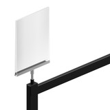 Signage hardware saddle fits post for Style rack (T1225BKS)