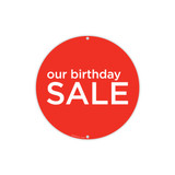 Shop for Shops Round double sided poster "our birthday SALE" Double Sided 400mm DIA(T4718RDWH)