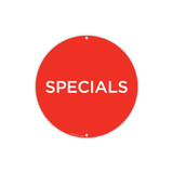 Round double sided poster "SPECIALS" Double Sided 400mm DIA(T4722RDWH)
