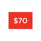 Shop for Shops A4 landscape double sided sign card "$70" (pack of 5) 297 W x 210 mm H(T6470.1RDWH)