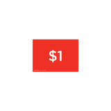Shop for Shops A5 landscape double sided sign card "$1" (pack of 5) 210 W x 148 mm H(T6601.1RDWH)