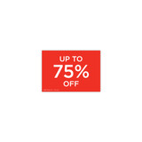 Shop for Shops A5 landscape double sided sign card "up to 75% off" (pack of 5) 210 W x 148 mm H(T6743.1RDWH)