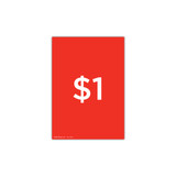 Shop for Shops A4 portrait double sided sign card "$1" (pack of 5) 210 W x 297 mm H(T7401.1RDWH)