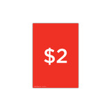 A4 portrait double sided sign card "$2" (pack of 5) 210 W x 297 mm H(T7402.1RDWH)
