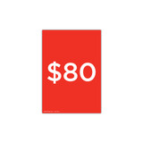 Shop for Shops A4 portrait double sided sign card "$80" (pack of 5) 210 W x 297 mm H(T7480.1RDWH)